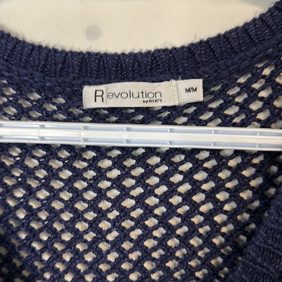 Navy Blue Knit Top Size Med By Ricki’s Revolution - Picture 2 of 3